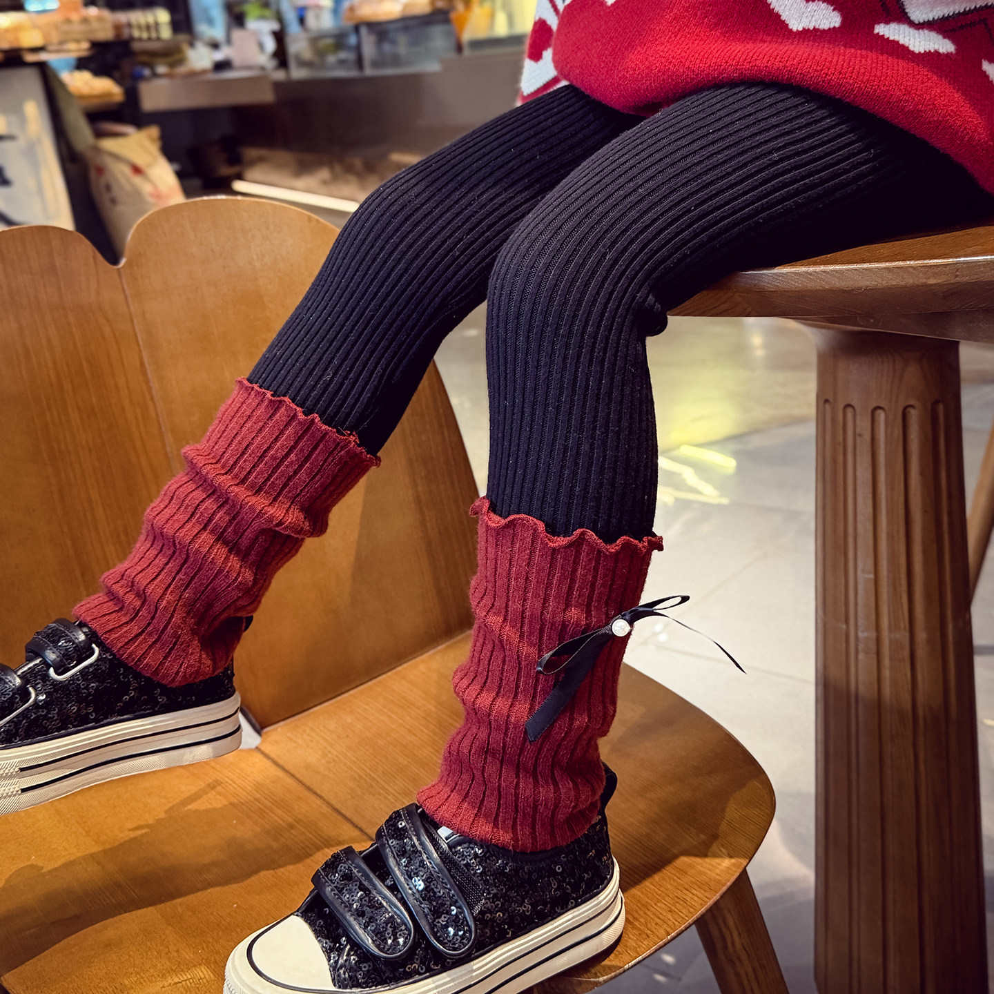 【bi入弹弹裤】一体绒堆堆打底裤