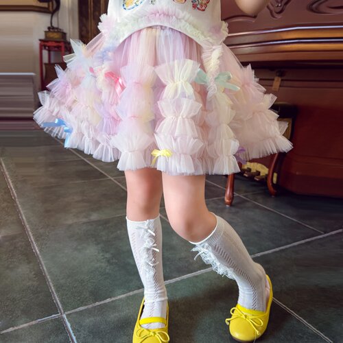 女童夏季彩色云朵蝴蝶结半裙
