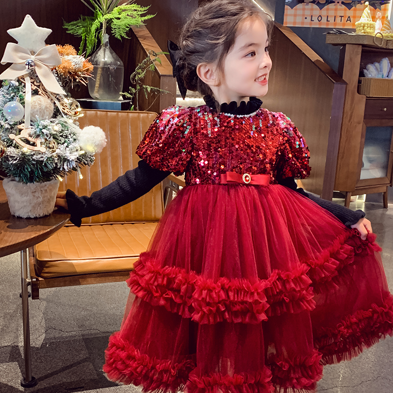 【雪花华尔兹】高级感亮片礼服