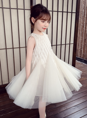 女童公主裙夏装2026新款儿童时尚网红背心裙小女孩洋气网纱连衣裙