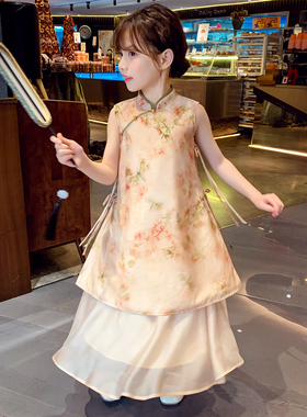 女童汉服连衣裙新中式儿童旗袍公主裙夏装2026新款女孩超仙背心裙