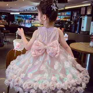 女童公主裙女孩网纱背心连衣裙夏装2025新款儿童高级感生日礼服裙