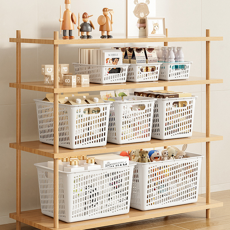收纳筐零食玩具家用收纳盒塑料收纳篮子厨房杂物整理篮宿舍收纳盒