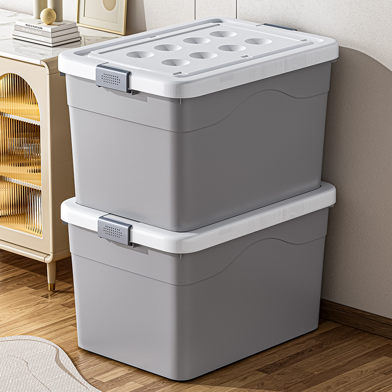 收纳箱家用收纳衣服周转箱后备箱储物塑料收纳盒大容量超大整理箱