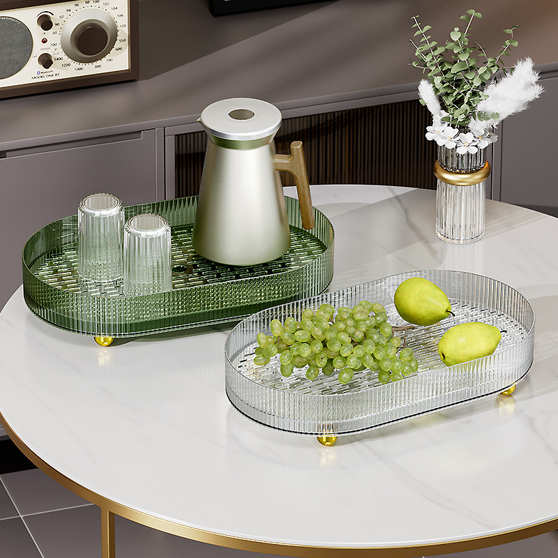 亿米佳杯子沥水盘家用客厅托盘长方形茶盘水果盘塑料分层沥水杯架