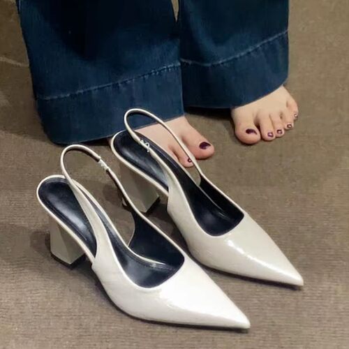 大码女鞋41一43胖脚宽肥法式尖头