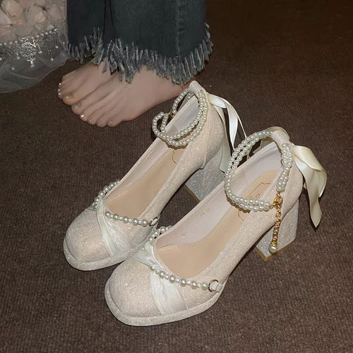 绝美玛丽珍高跟鞋女高级感配裙子