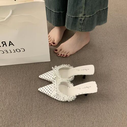 绿野花仙!丝绒尖头蝴蝶结包头半