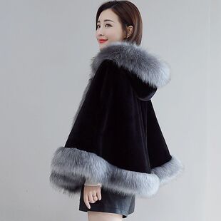 婚纱披肩女秋冬季新款外套仿皮草水貂毛狐狸毛领新娘礼服兔毛斗篷