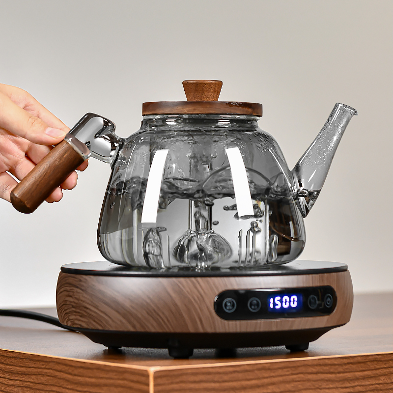 烟灰玻璃茶壶泡茶专用烧水壶黑茶白茶煮茶器电陶炉2025新款大容量
