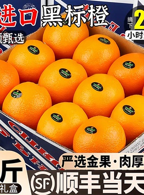 顺丰礼盒 5斤进口黑标橙新鲜水果当季大果橙子孕妇3107整箱包邮10