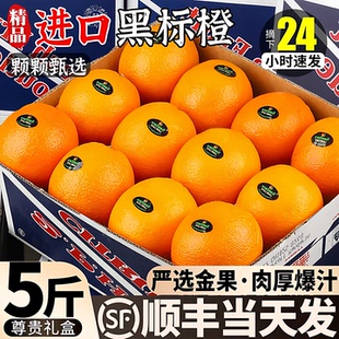 顺丰礼盒 5斤进口黑标橙新鲜水果当季大果橙子孕妇3107整箱包邮10