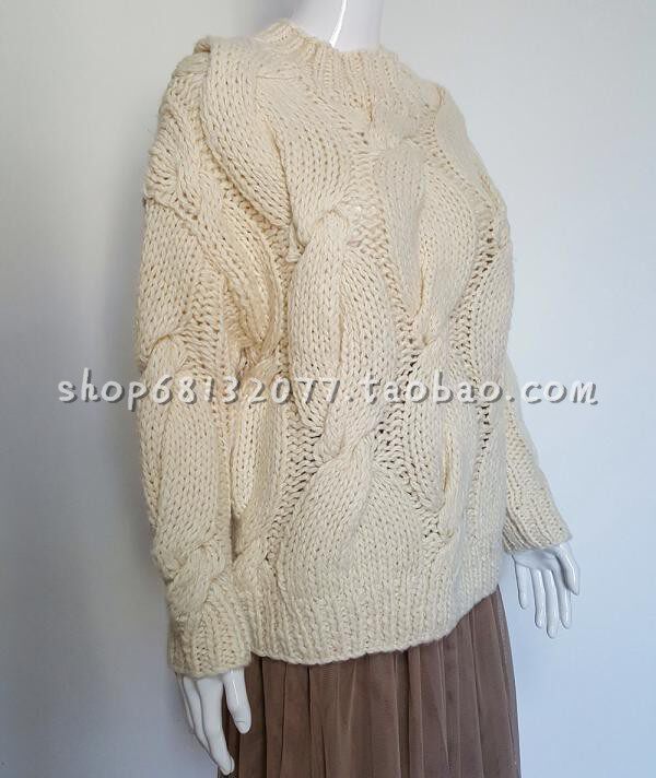 010eaa70-5670手工毛衣石原里美麻花套头针织010aav70-6670含羊毛