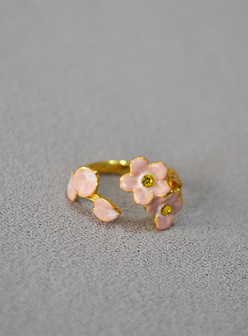 日系田园春夏新款粉色珐琅