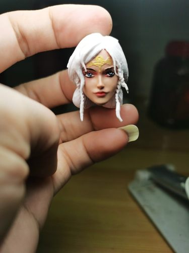 1/12 火焰女法师头雕 四骑士头雕 白发款 人偶 非真人