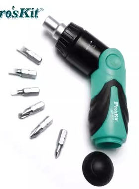 台湾宝工SD-9817 6合1棘轮起子组 家用 防滑 可换头螺丝刀套组