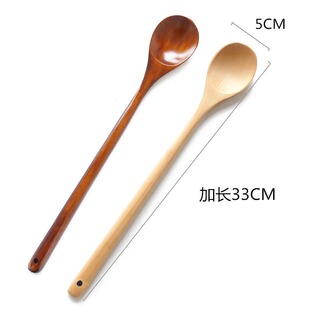33CM超长柄木质小炒勺砂锅料理搅拌勺家用加长长柄辅食勺