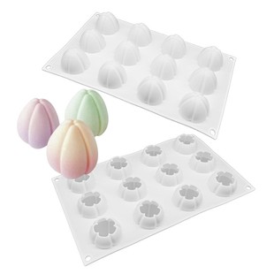 花骨朵花形花蕾花苞果冻布丁慕斯立体蛋糕巧克力硅胶模具烘焙法式