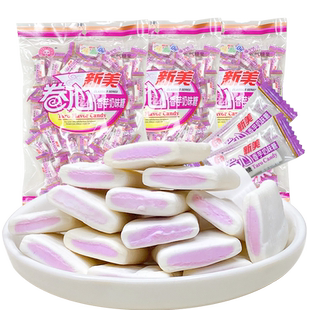 新美卷心香芋味奶糖芋头夹心软糖果网红爆款零食休闲小吃食品
