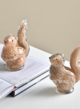 人工吹制纯手工粉色兔子造型摆件