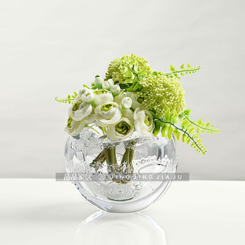 水晶琉璃球体气泡花瓶摆件日式花器室内客厅餐桌桌面软装水培花瓶,家居饰品,花瓶,淘宝优惠券,粉丝福利购,淘宝优惠卷
