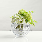 水晶琉璃球体气泡花瓶摆件日式 水培花瓶 花器室内客厅餐桌桌面软装