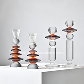 华丽水晶烛台摆件轻奢风别墅酒店餐厅样板间餐桌台面装 饰高档烛台