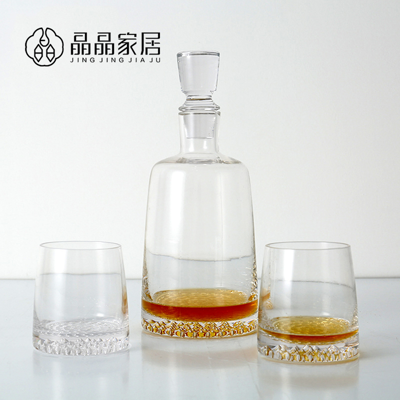 轻奢极简酒器套装洋酒红酒威士忌酒店饰品样板房售楼处酒杯摆件