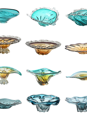 现代高颜值玻璃水果盘Bylure精致网红新款零食收纳盘创意