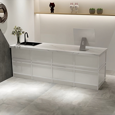 花店操作台水吧台花艺工作台多功能包花插花桌子收纳柜店铺收银台