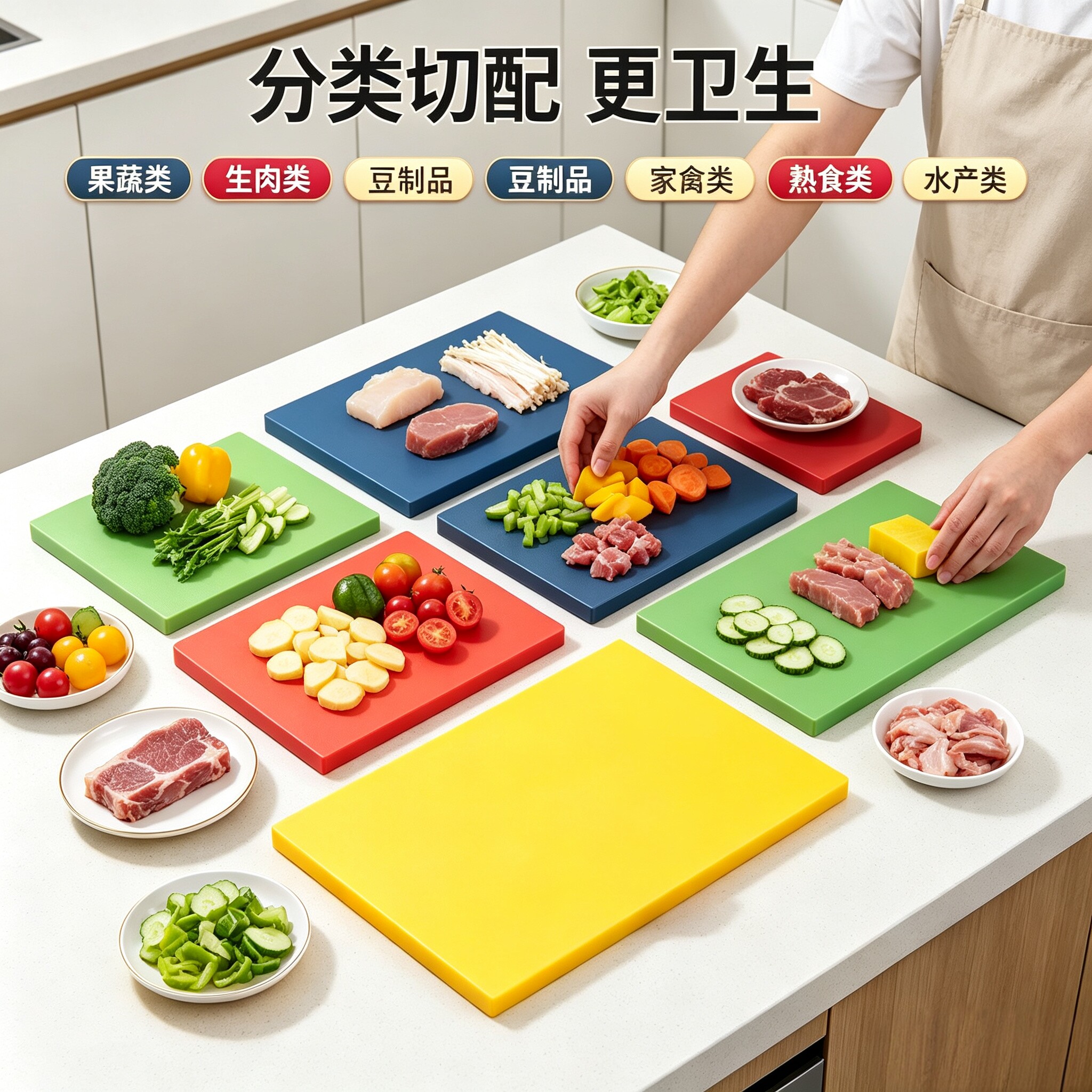 菜板防霉抗菌家用食品级PE切菜砧板商用塑料案板厨房专用水果粘板