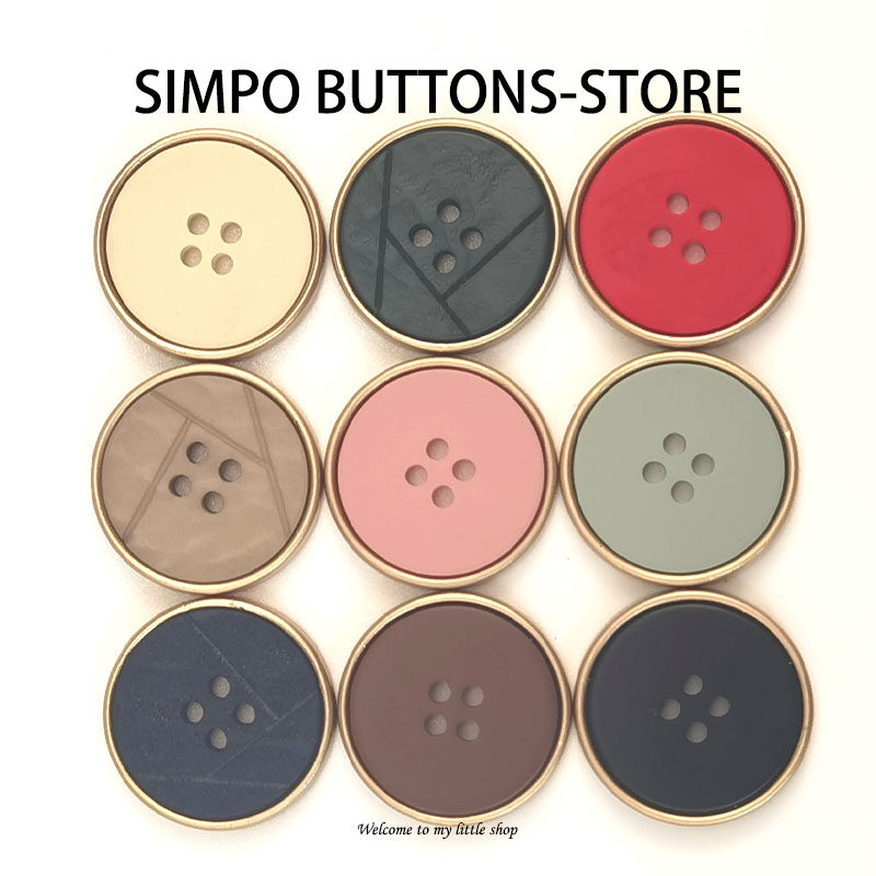 时尚金属细边四眼大衣精致扣子圆形树脂风衣西服毛衣开衫裤子纽扣