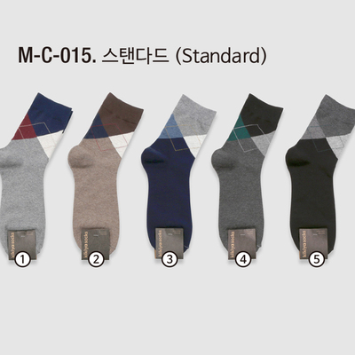 潮商务时尚菱形格中腰男士袜子