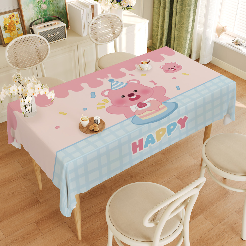 小海狸露比桌布防水桌巾卡通餐桌布艺loppy女孩房间电脑桌盖布ins