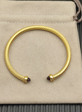 大卫雅曼扭绳镶钻水晶手镯4MM