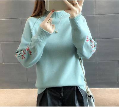 加厚秋冬季韩版加肥加大码毛衣女套头短款半高领针织休闲打底衫潮|ruв категории Женская одежда, шерстяной свитер - от Buy2taobao.com для оказания профессиональной услуги покупки агента Taobao