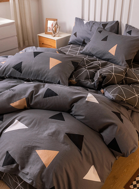 2022新款AB版简约卡通风13372全棉印花四件套