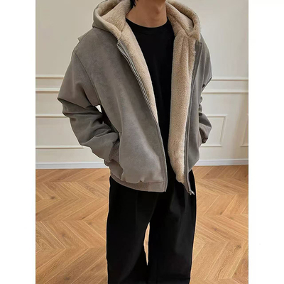 ponchioe美拉德棕色系棉服夹克男女款冬季复古荔枝纹座山雕外套男