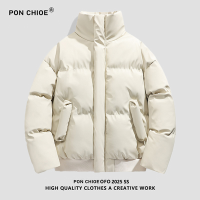 ponchioe立领棉衣男女款2025新款冬季加棉加厚保暖羽绒棉服外套