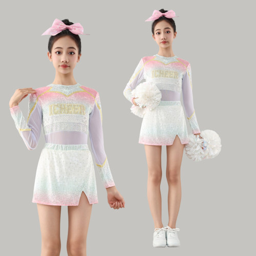 儿童艺考啦啦操演出服中小学生啦啦队服团体健美操竞技比赛表演服