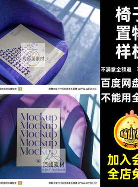 艺术置物样机模板logo袋椅子帆布物品psd贴图大气海报简洁