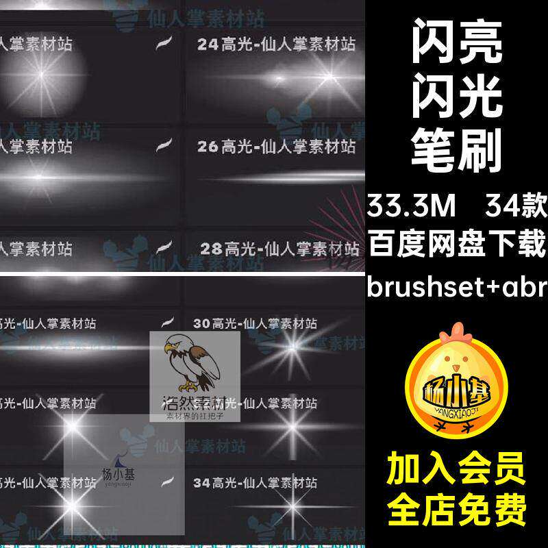 34款光斑闪光笔刷绘画psprocreate点缀插画闪亮高光图片