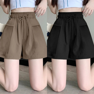 夏季短裤女2025新款外穿百搭高腰显瘦垂感休闲裤子慵懒风半身裤裙