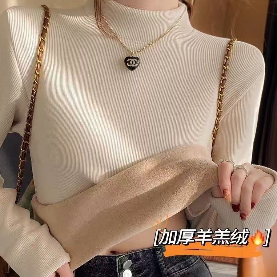 高级感休闲半高领打底衫女2025秋冬新款长袖T恤外穿穿搭修身上衣