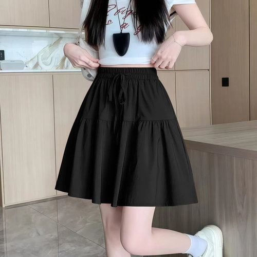 胖mm大码半身裙裤夏季短裤女2026新款高腰显瘦休闲裤裙宽松五分裤