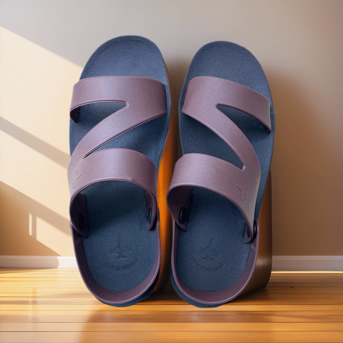 新款轮胎纹两用凉鞋进口橡胶防滑耐磨防臭男士2024流行拖鞋沙滩休