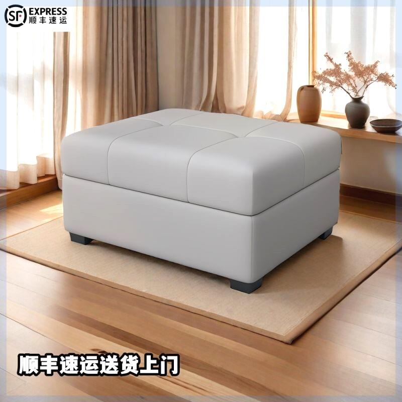 客厅极简沙发凳轻奢换鞋凳脚踏长凳现代猫抓储物收纳箱卧室床尾凳