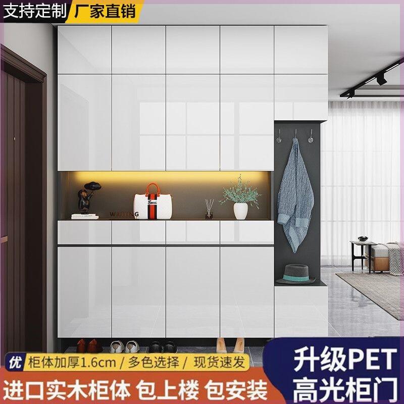 定制实木鞋柜进门玄关柜客厅隔断家用一体靠墙入户鞋柜高立式鞋柜