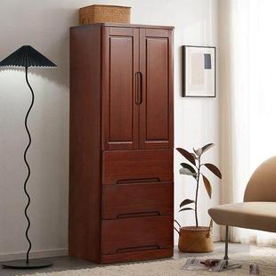 全实木大衣柜两门小户型简易家用卧室收纳儿童原木新款纯实木小型