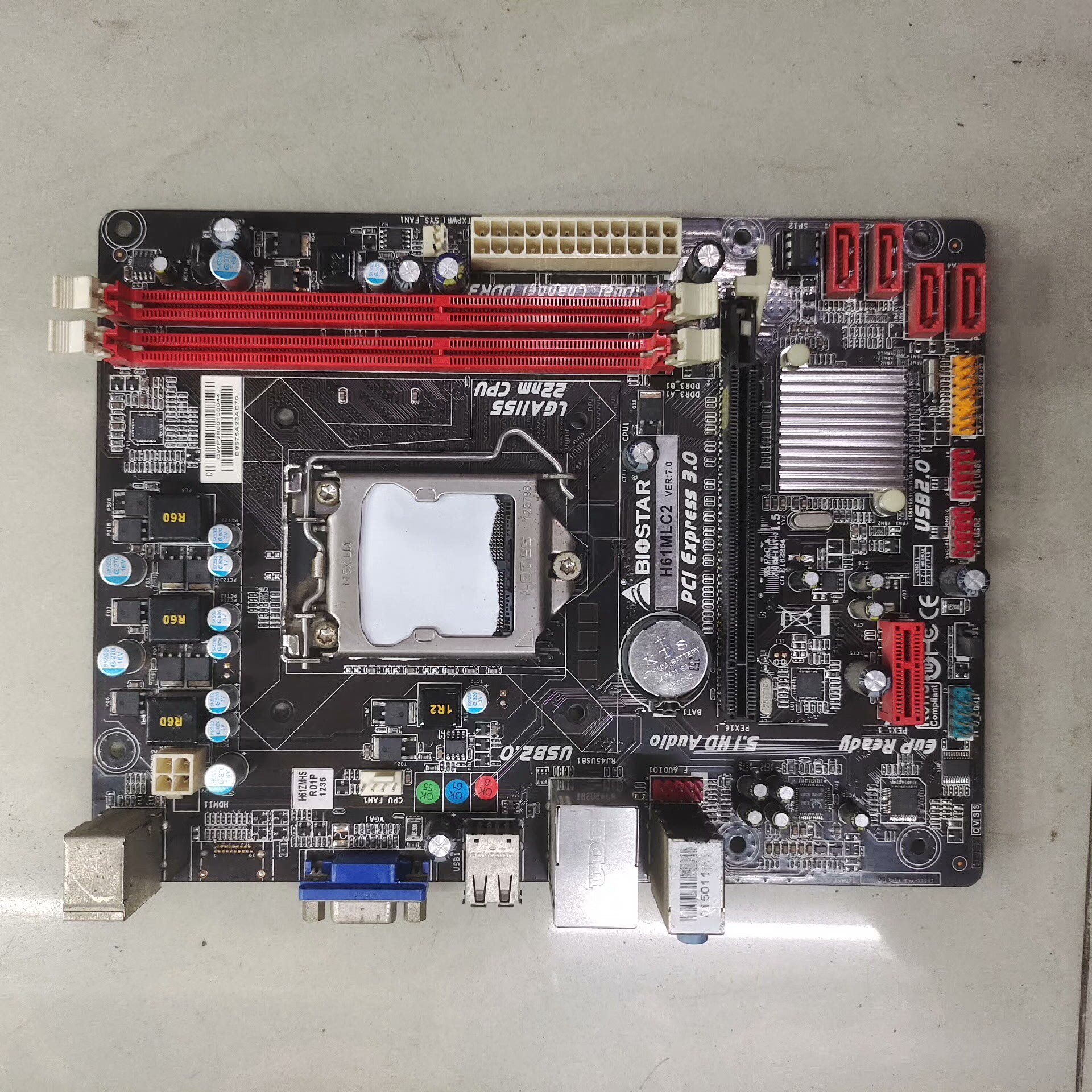 (议价)映泰h61mlc2 1155针 针脚完好   v7.4集成小